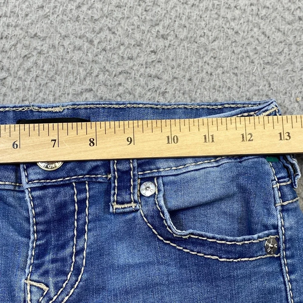 True Religion Shorts Womens 26 Riley Knee Length Denim Cuffed Distressed
